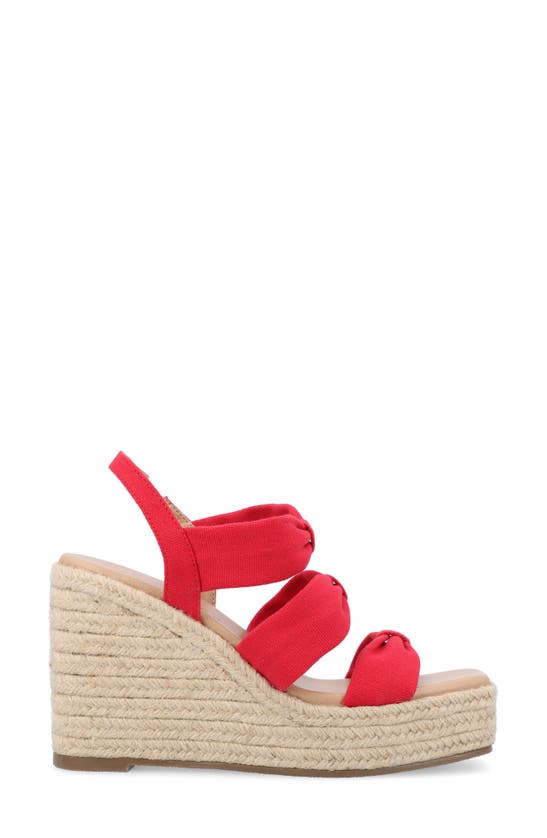 Journee Collection Tru Comfort Santorynn Platform Wedge Espadrille Sandal In Red