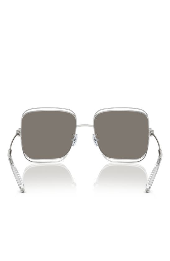 Tory Burch Eleanor Oversized Metal Square Sunglasses In Silver