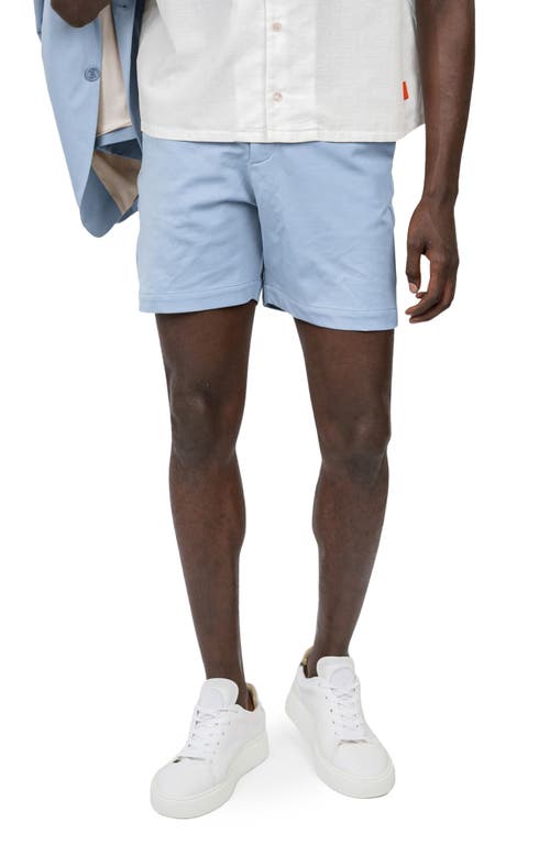 D. RT Maclean Stretch Cotton Blend Shorts in Powder Blue