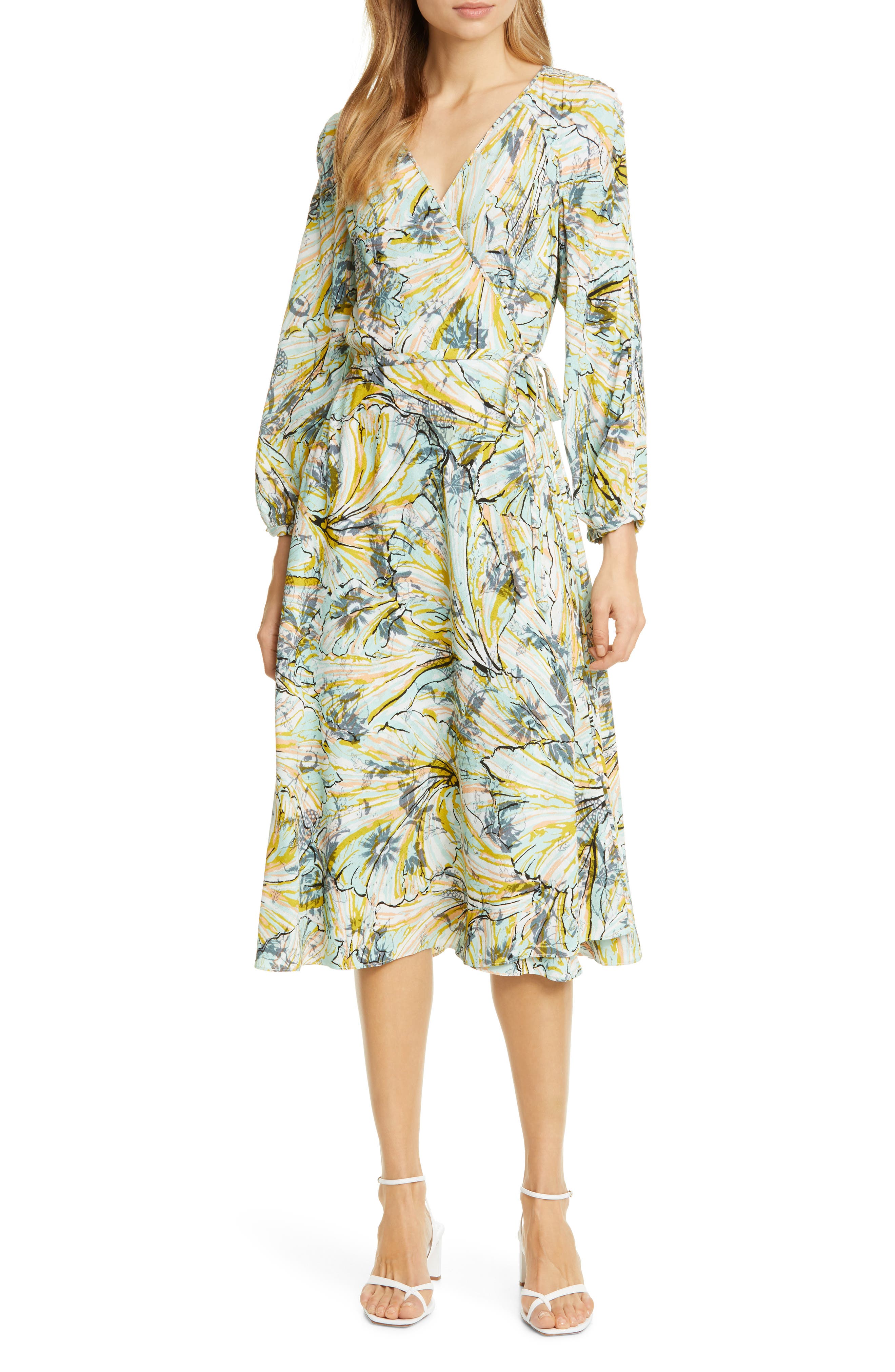 Diane von Furstenberg | Evelyn Printed Wrap Midi Dress | Nordstrom Rack
