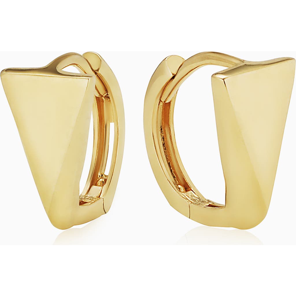 Oradina 14k Yellow Gold Prism Huggies In Yellow Gold