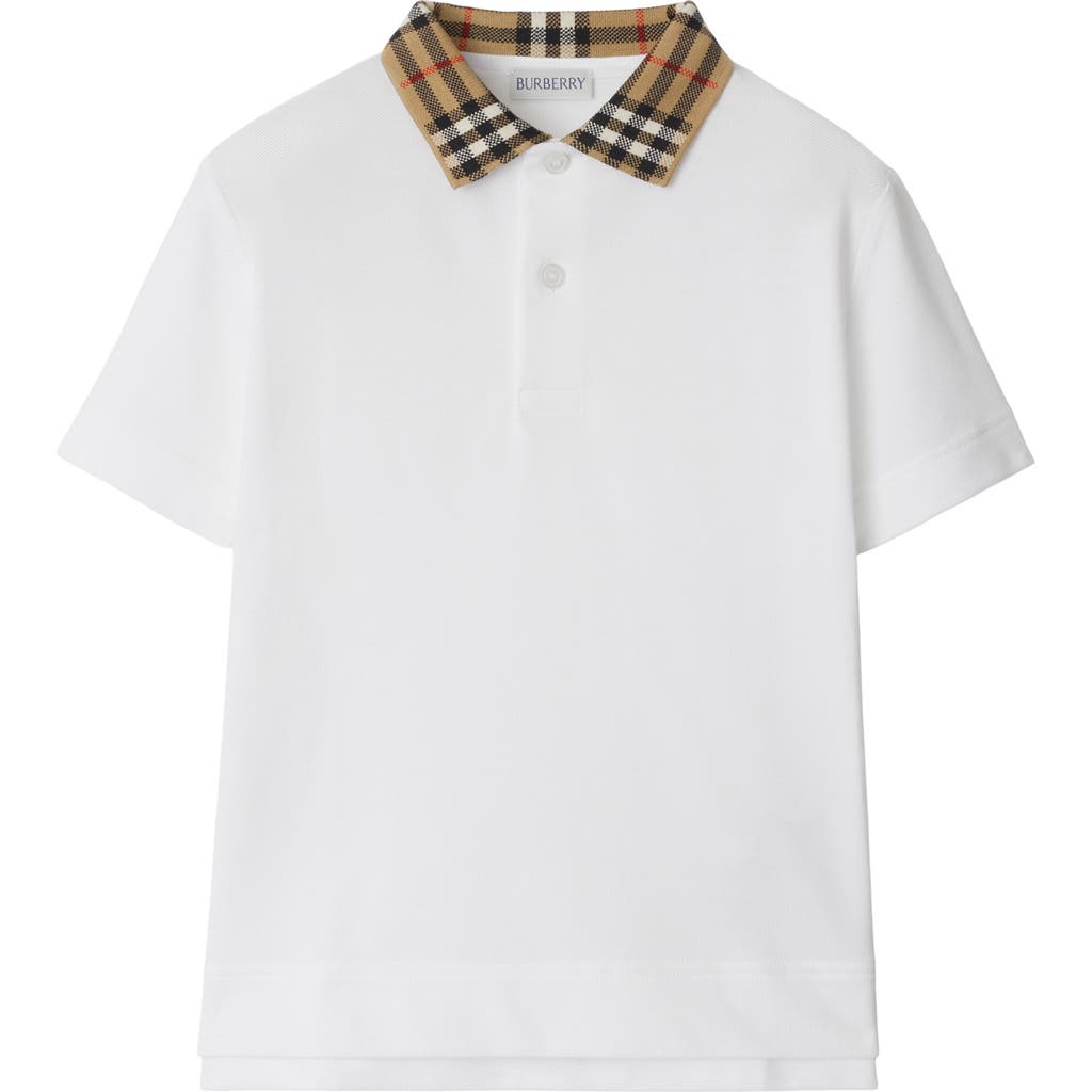 Burberry Kids' Boys White Check Polo Shirt