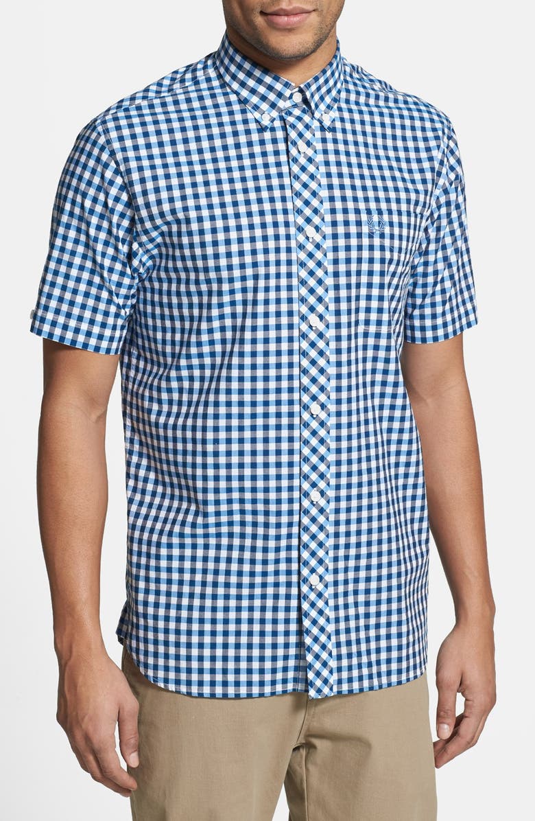 Fred Perry Tricolor Gingham Short Sleeve Sport Shirt | Nordstrom
