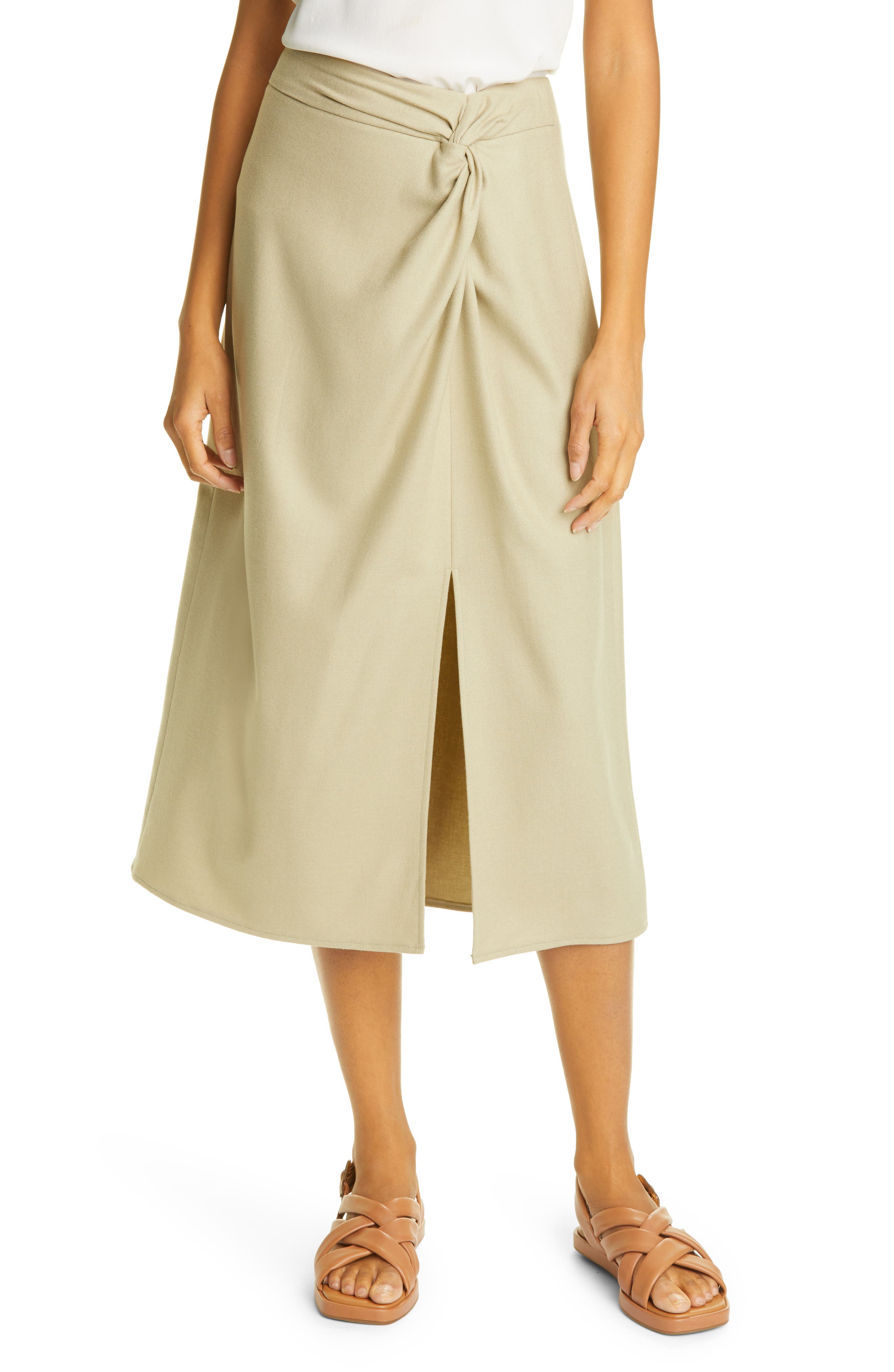 vince wide hem cotton skirt