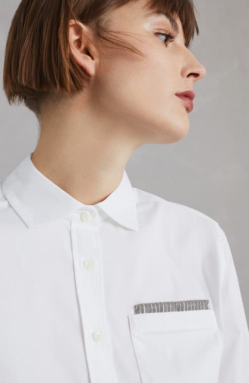 Shop Brunello Cucinelli Poplin Shirt In White