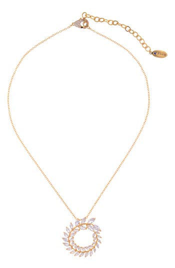 Zaxie By Stefanie Taylor Cubic Zirconia Pendant Necklace In Gold