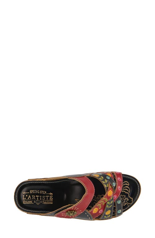 L'artiste By Spring Step L'artiste Leigh Sandal In Black Multi Leather