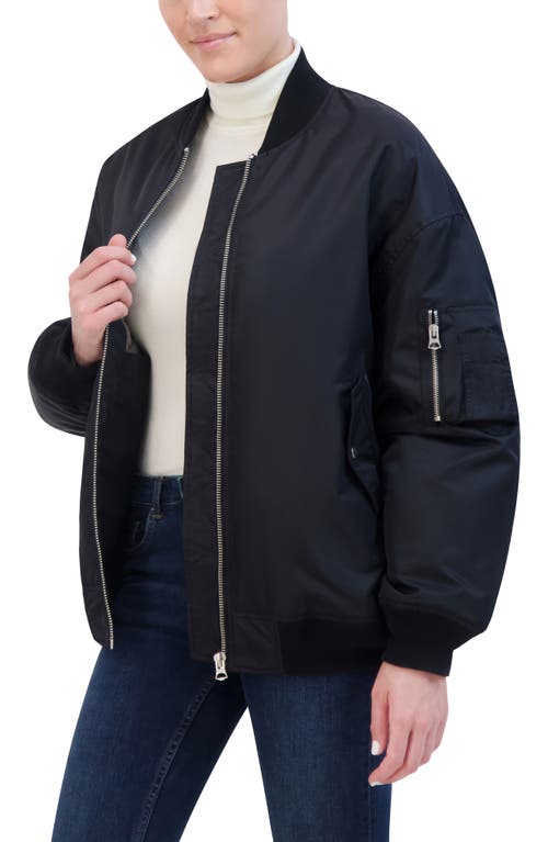 Hudson Jeans Oversize Ma-1 Water Repellent Bomber Jacket In Black