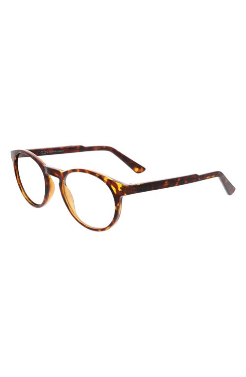 Oscar De La Renta 48mm Round Keyhole Blue Light Blocking Glasses In Tortoise