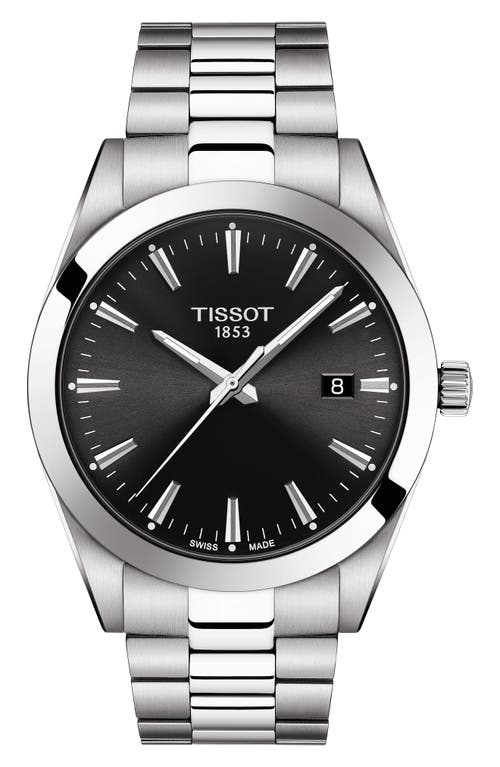 Tissot T-classic Gentleman Bracelet Watch, 40mm In Grey/black/silver