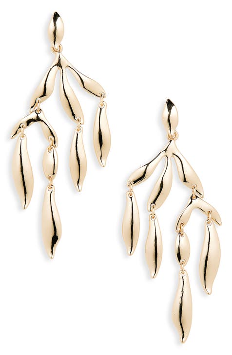 Abstract Leaf Chandelier Earrings