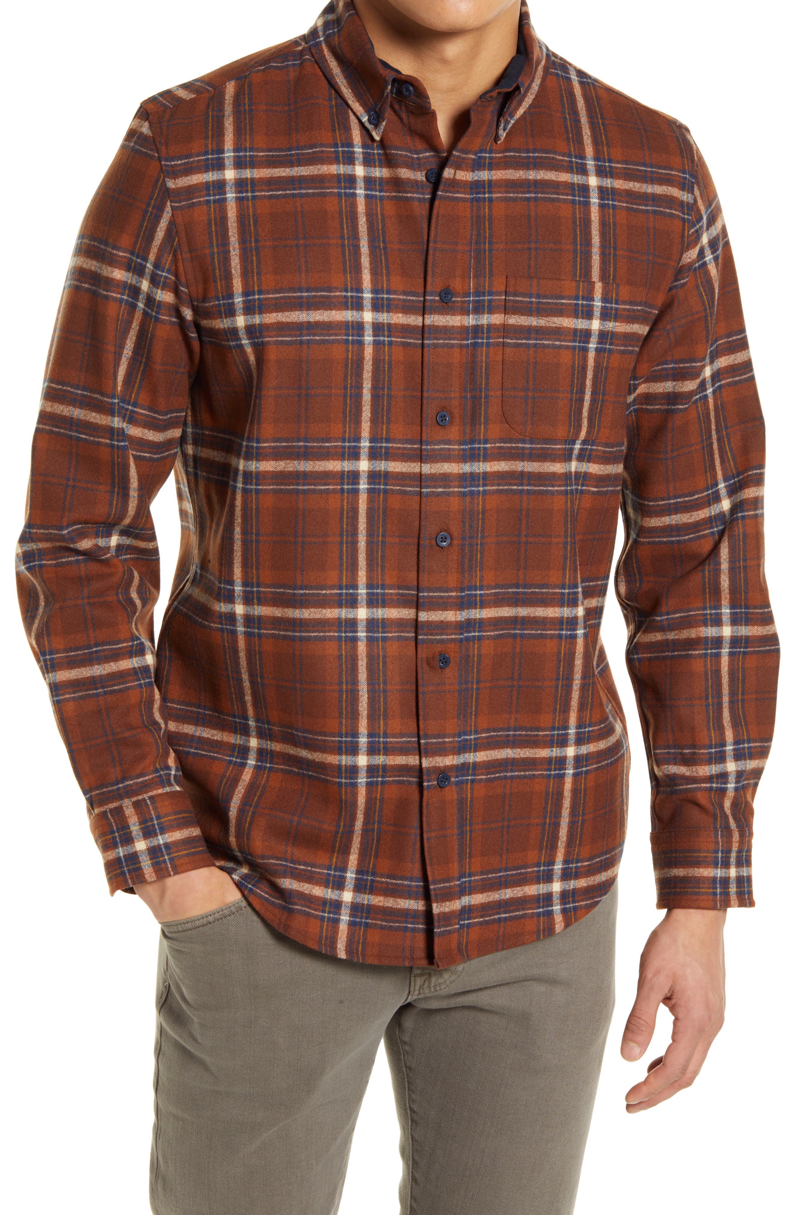 brown flannel jacket mens