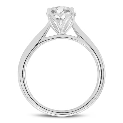 Asany Love Grown Collection 14k White Gold Round Cut Lab Grown Diamond Hidden Halo Engagement Ring In 14k White Gold