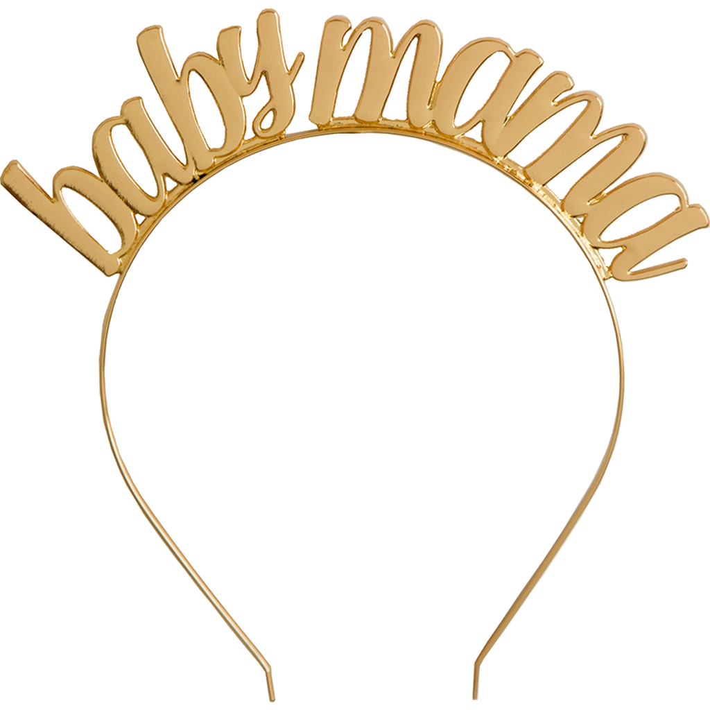 Jollity & Co Milestone Events Metal Headbands In Gold Baby Mama