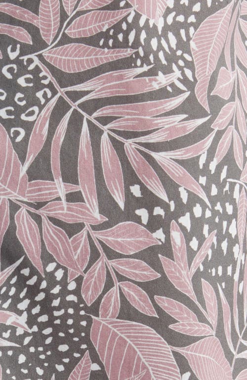 7 For All Mankind Botanical Print Camp Shirt In Mauve