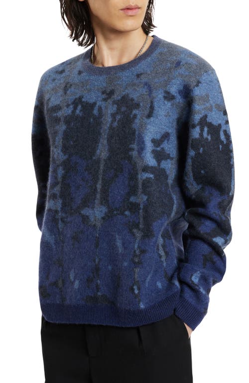 John Varvatos Alvaraes Abstract Cashmere Crewneck Sweater Cobalt at Nordstrom,