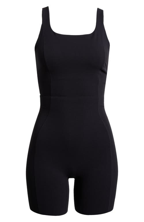 Shop Nike Infinasoft Essentials Dri-fit Romper In Black/pcg6c