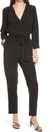 Fraiche by J Long Sleeve Belted Jumpsuit | Nordstrom