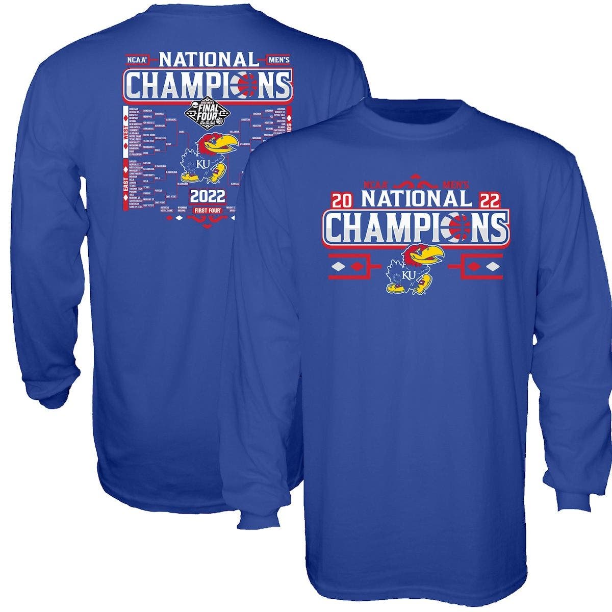 Blue 84 Women's NCAA Kansas Jayhawks National Basketball Champions T-Shirt 2022 Triblend Prize 