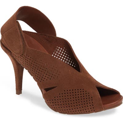 Pedro Garcia Yurity Perforated Slingback Sandal, Brown
