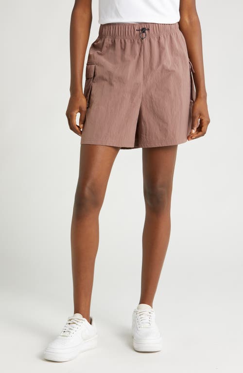 Nike Sportswear Essential Woven High Waist Shorts In Brown