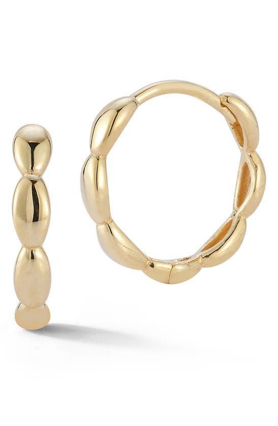 Ember Fine Jewelry 14k Gold Scalloped Huggie Hoop Earrings