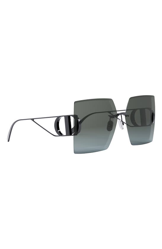 Shop Dior 30montaigne S7u 64mm Oversize Square Sunglasses In Shiny Gumetal / Gradient Blue