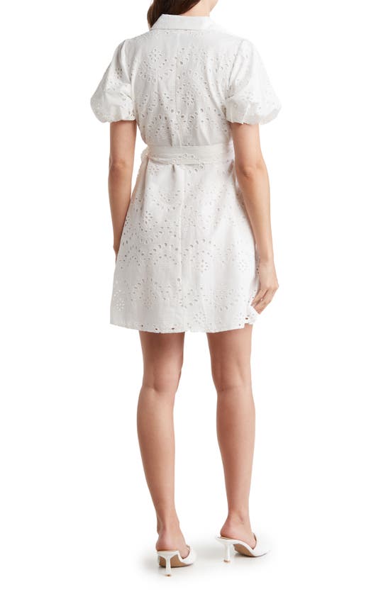 Shop Sam Edelman High Neck Embroidered Dress In White