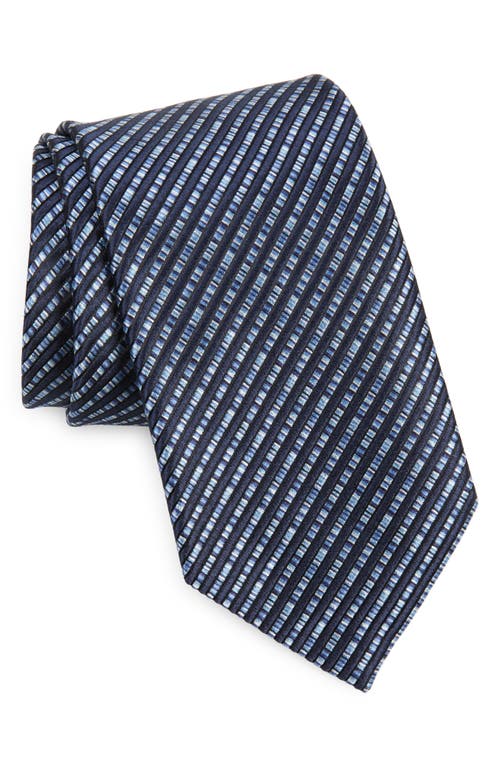 Paglie Small Stripe Silk Tie in Blue