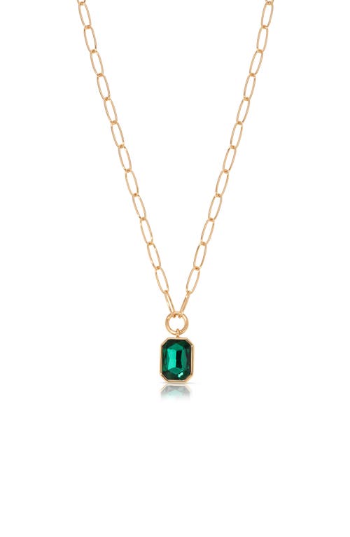 Ettika Deco Crystal Pendant Necklace in Green 