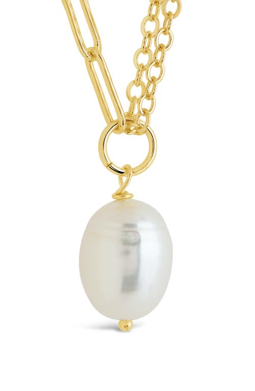 Sterling Forever River Pearl Mixed Chain Necklace In Gold