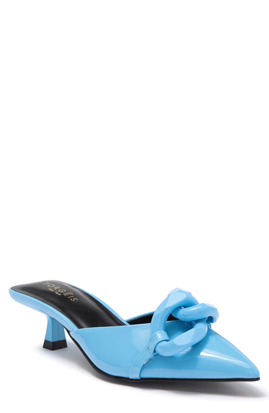 Torgeis Arboricola Chain Kitten Heel Mule In Blue