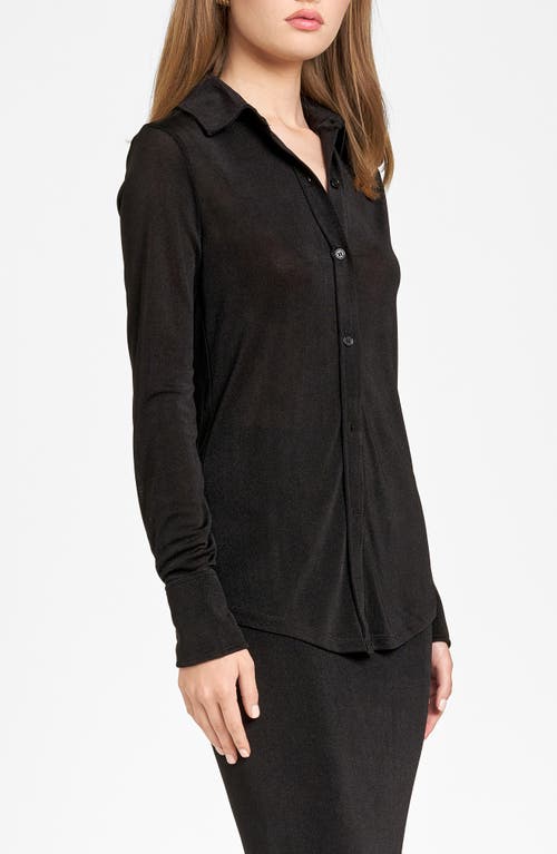 Shop Wayf Knit Button-up Shirt In Black