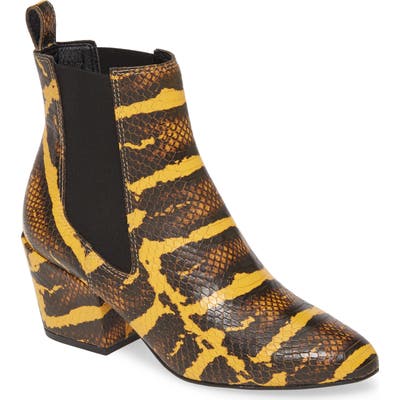 Matisse Morgan Snake Embossed Boot- Yellow