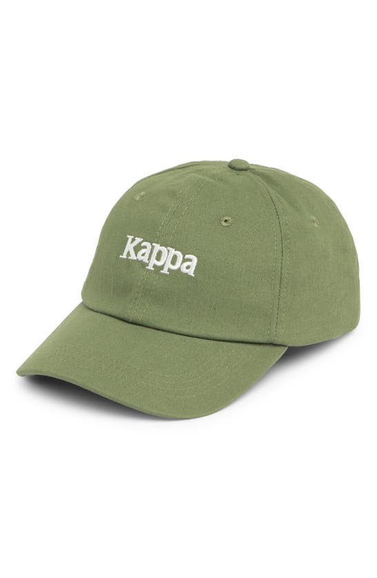 Kappa Authentic Hoogeveen Cotton Baseball Cap In Green Loden-pink Peach-white