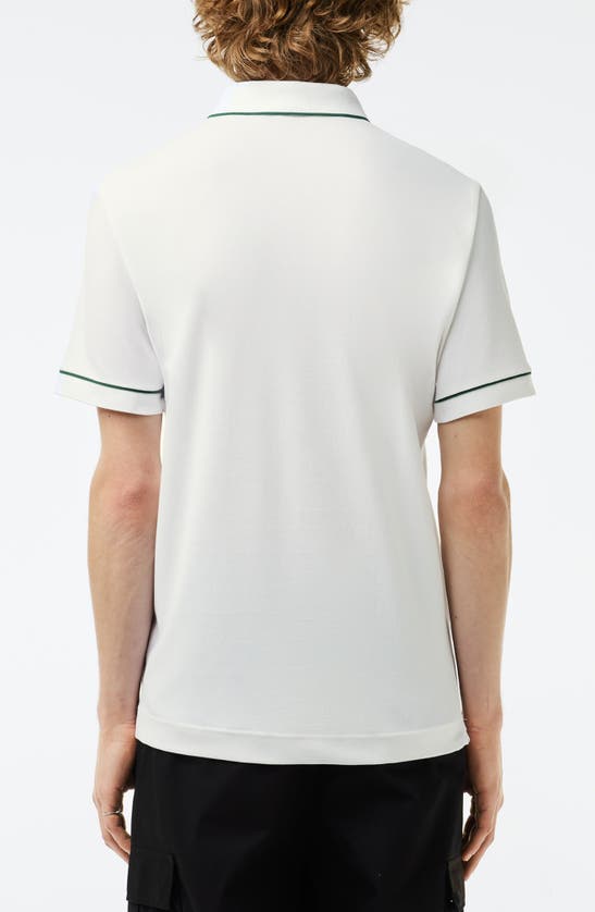 Shop Lacoste Regular Fit Tipped Piqué Polo In 001 Blanc