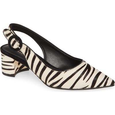 Pelle Moda Autumn Genuine Calf Hair Slingback Pump- Black
