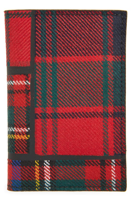 Shop Comme Des Garçons Tartan Patchwork Card Case In Red