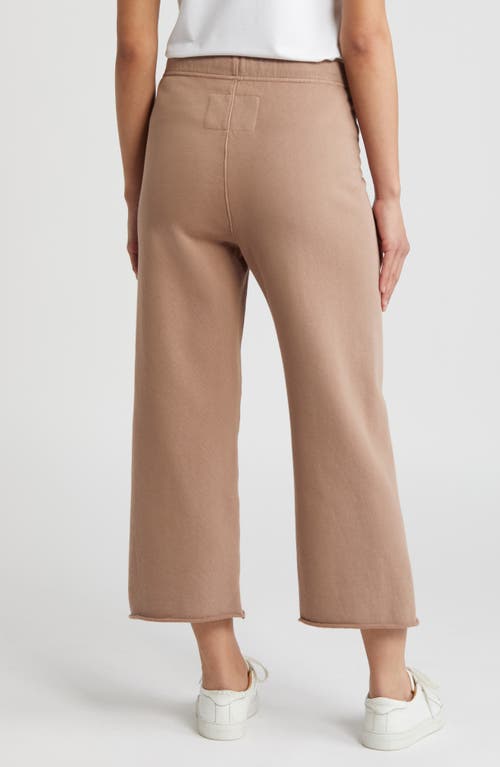 Shop Frank & Eileen Catherine Crop Wide Leg Sweatpants In Cappuccino