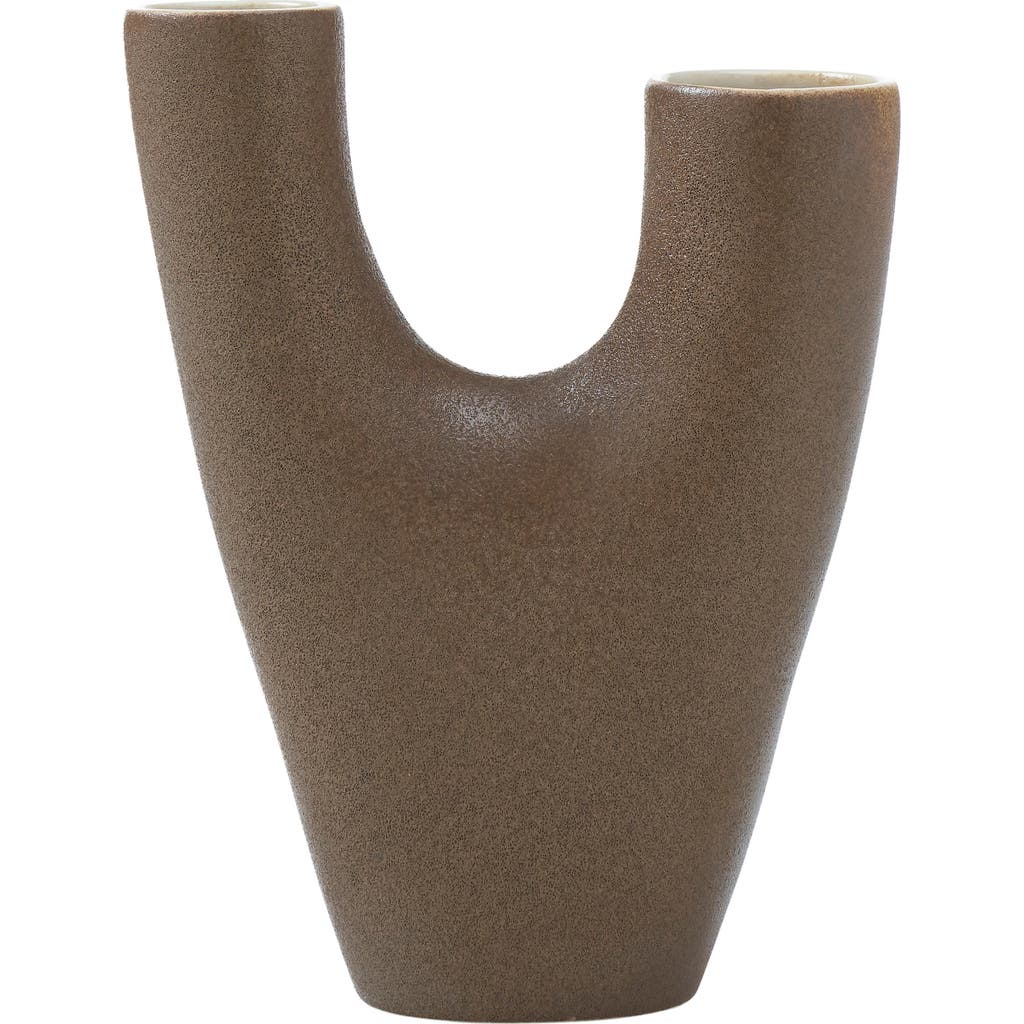 Renwil Garnier Ceramic Stoneware Decorative Small Vase In Brown