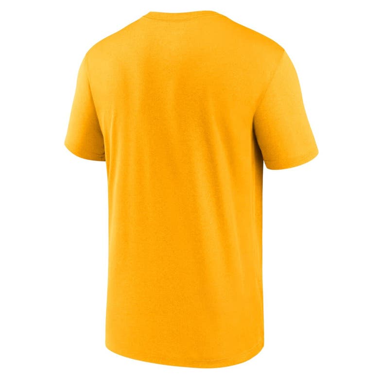 Shop Nike Gold Pittsburgh Pirates Legend Fuse Large Logo Performance T-shirt In Yellow