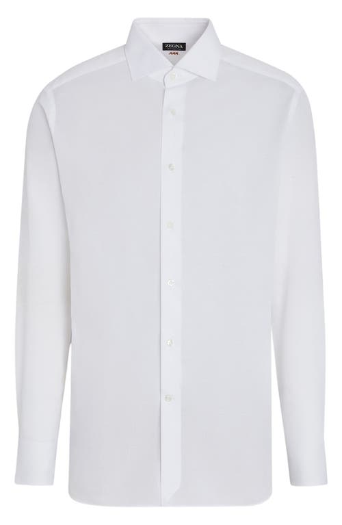 ZEGNA Couture Cotton & Linen Button-Up Shirt White at Nordstrom, Eu