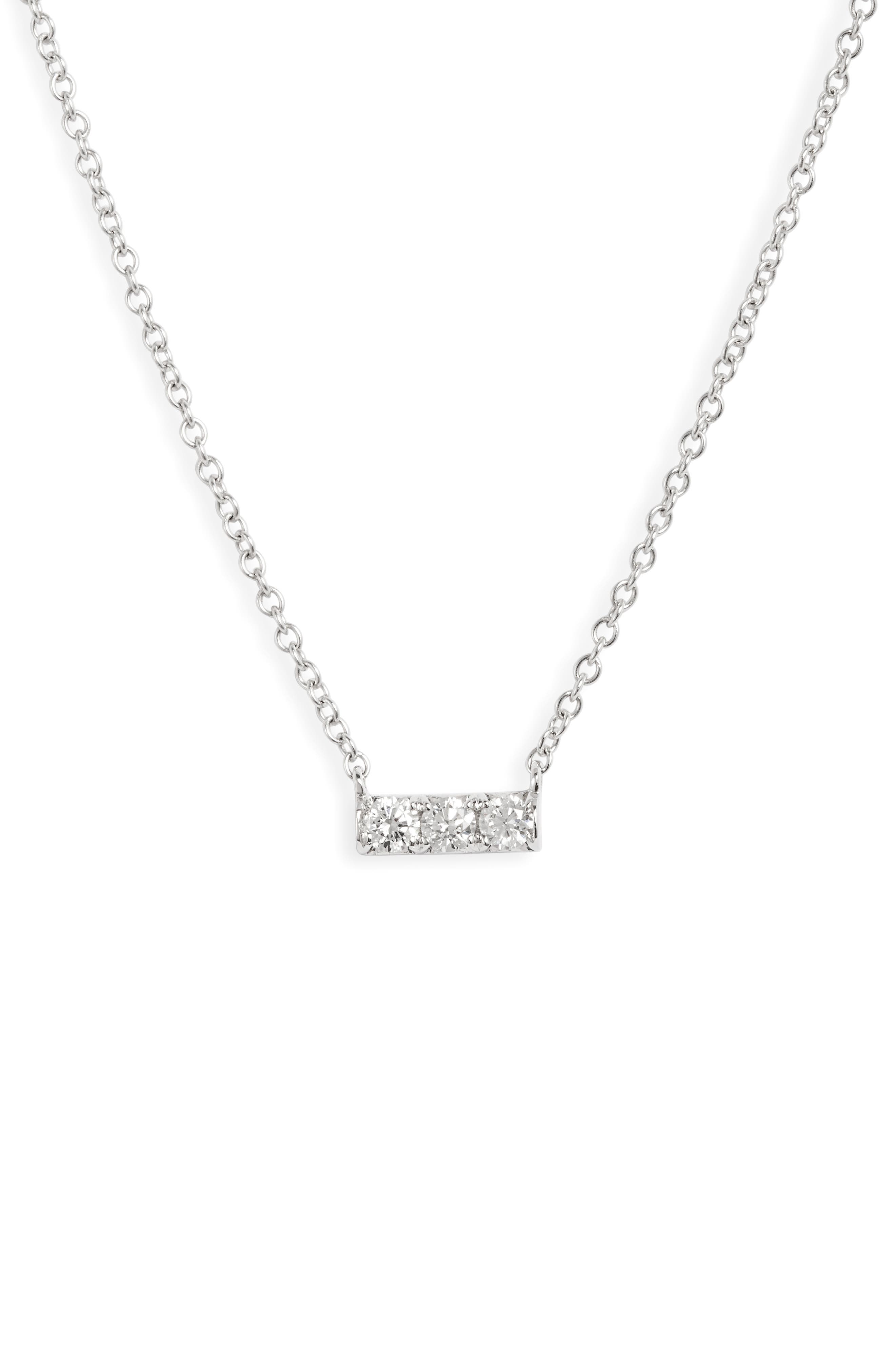 Bony Levy Audrey Small Diamond Bar Pendant Necklace (Nordstrom