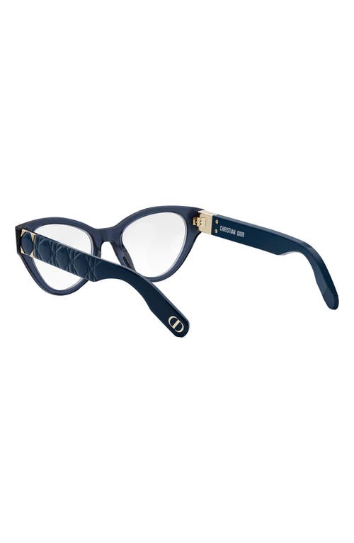 Shop Dior Lady 95.22 B1i 52mm Cat Eye Optical Glasses In Shiny Blue