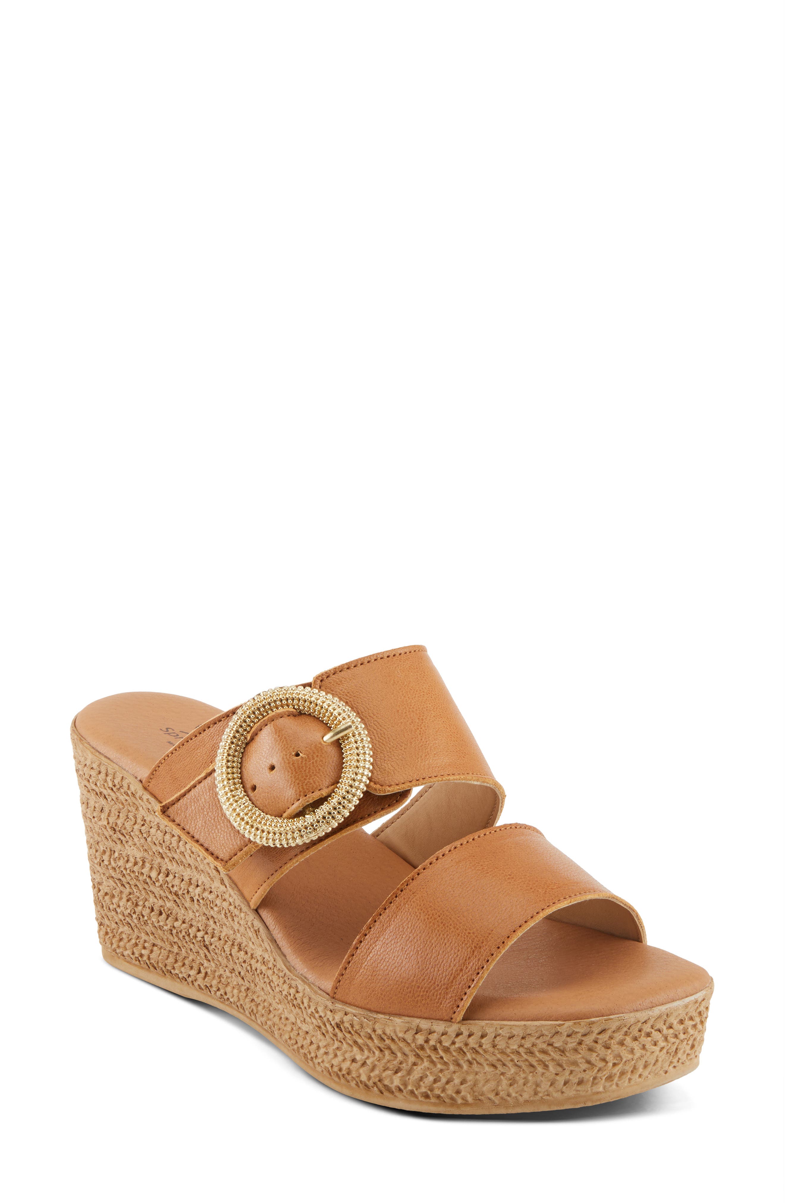 Spring Step Mares Platform Wedge Slide Sandal In Camel