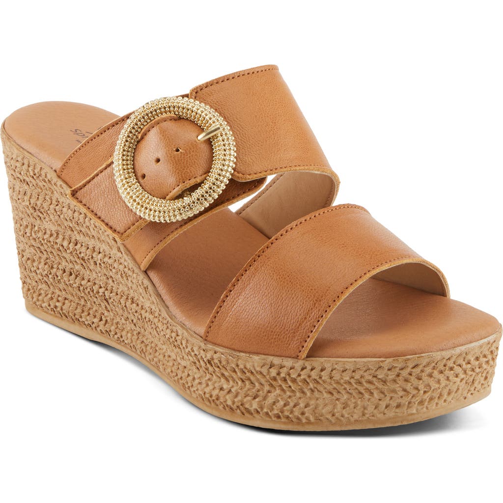 Spring Step Mares Platform Wedge Slide Sandal In Camel