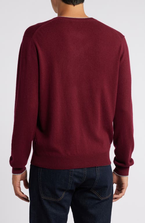 Lorenzo Uomo Tipped Merino Wool Sweater In Bordeaux