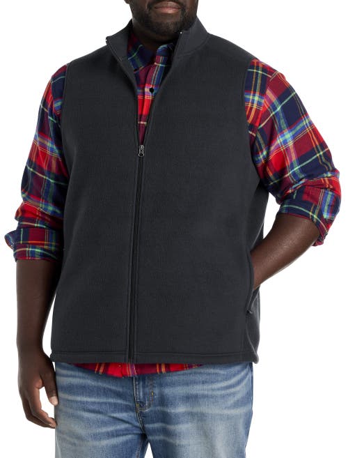 Harbor Bay By Dxl Polar Fleece Vest In Black