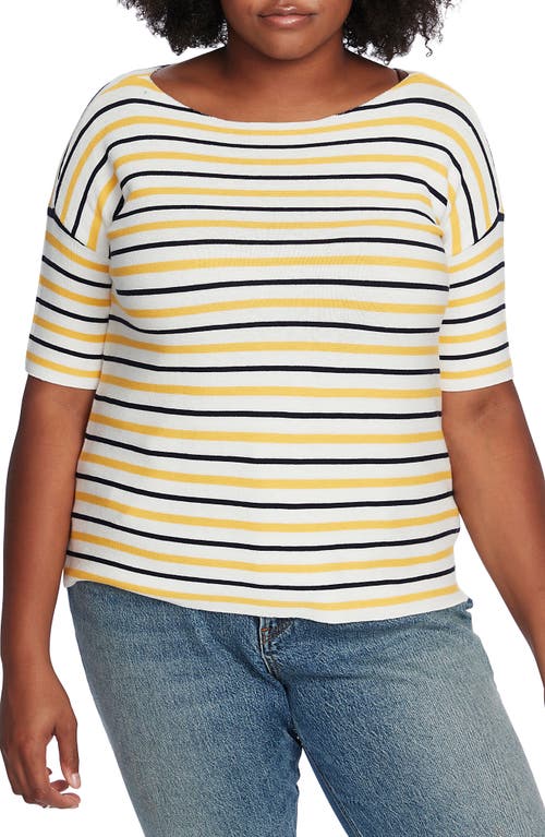 Jersey Stripe Sweater in Canary Gold