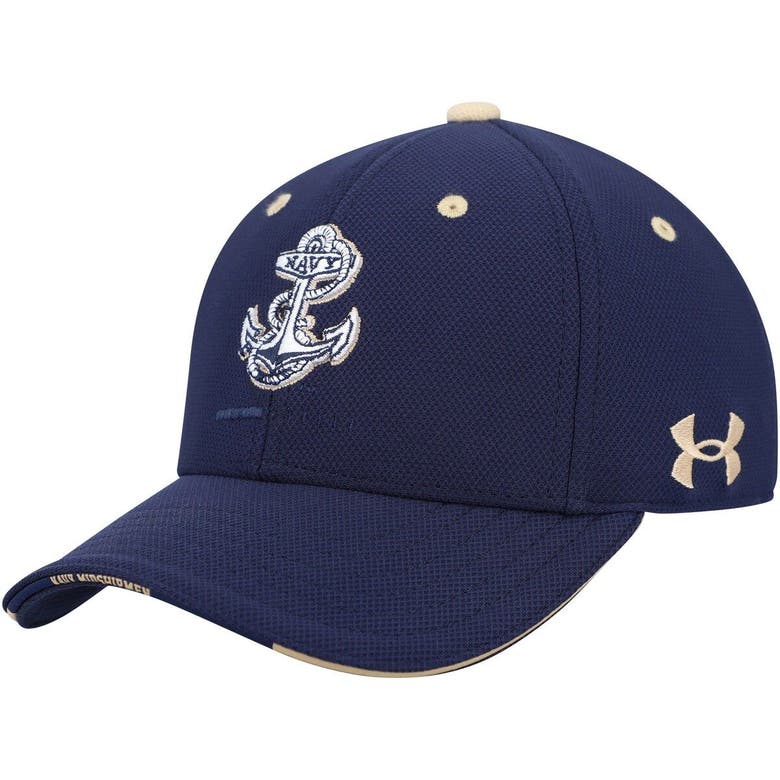 Under Armour Kids' Youth Navy Navy Midshipmen Blitzing Accent Performance Adjustable Hat